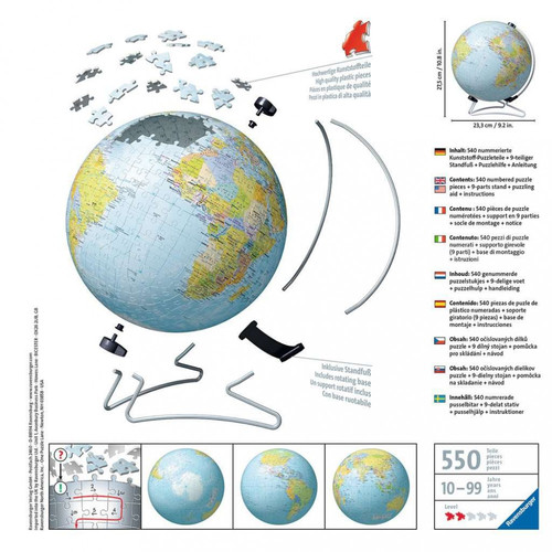 Ravensburger 3D Puzzle World Globe 540pcs 12+