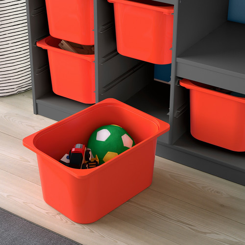 TROFAST Storage combination, grey/orange, 99x44x94 cm