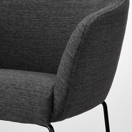 TOSSBERG Chair, black metal, gray