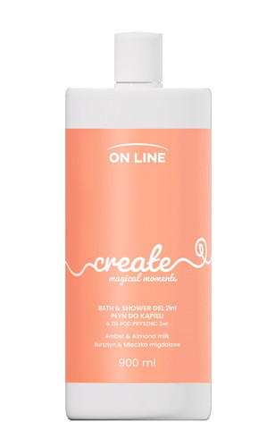 ON LINE Bath & Shower Gel Create Amber & Almond Milk Vegan 900ml