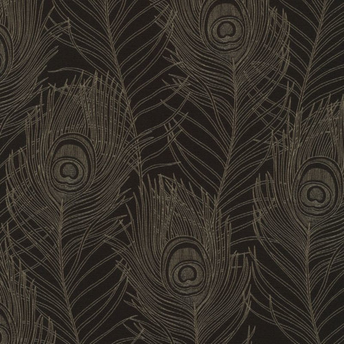 GoodHome Vinyl Wallpaper on Fleece Sedef, black