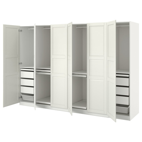 PAX / TYSSEDAL Wardrobe combination, white/white, 300x60x201 cm