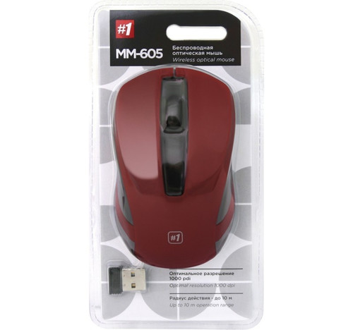 Defender Optical Wireless Mouse 1200DPI 3P MM-605 RF, red