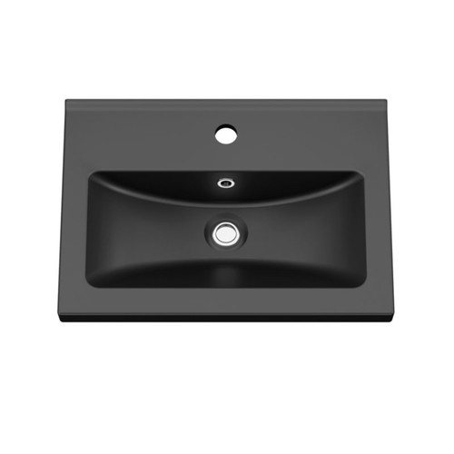 GoodHome Wash-basin Nira Slim, ceramic, 60 cm, black