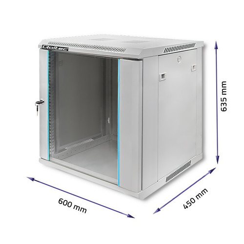 Qoltec Rack Cabinet 19" 12U, 600x450x635mm