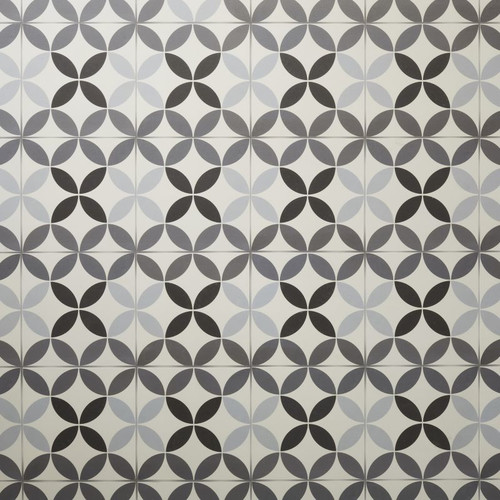 Gres Tile Hydrolic Design 4 Colours 20 x 20 cm, circle4 b&w, 1 m2