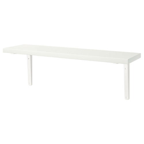 BERGSHULT / TOMTHULT Shelf with bracket, white, 80x20 cm
