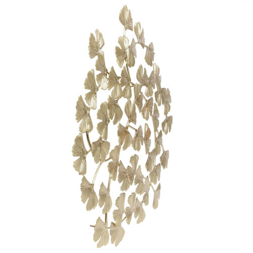 Metal Wall Decoration Ginkgo, gold