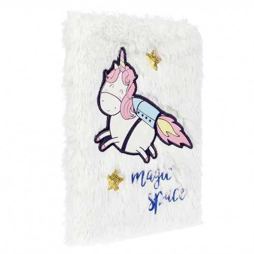 Plush Notebook Magic Space Unicorn