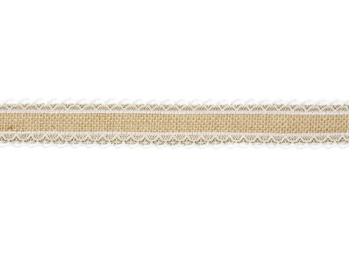 Jute Ribbon with Lace 40mm/5m