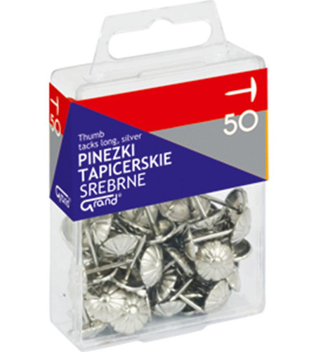 Thumb Tacks 50pcs, long, silver