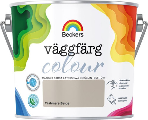 Beckers Matt Latex Paint Vaggfarg Colour 2.5l cashmere beige