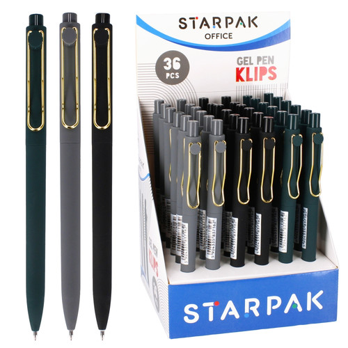 Starpak Office Gel Pen Clip 36pcs, black