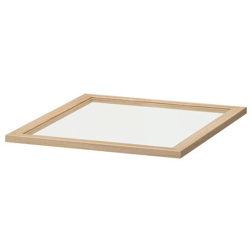 KOMPLEMENT Glass shelf, white stained oak effect, 50x58 cm