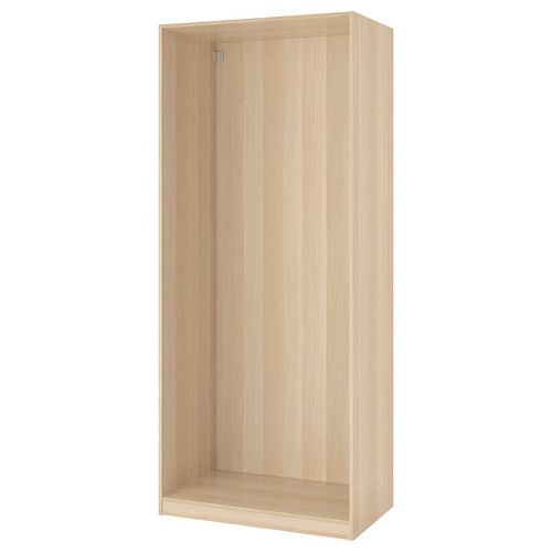 PAX Wardrobe frame, white stained oak effect, 75x35x201 cm