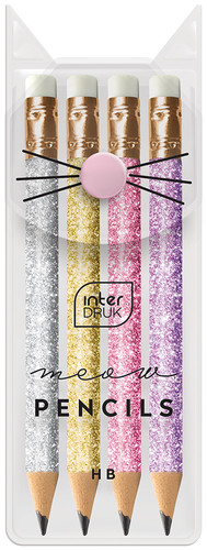 Mini Glitter Pencils HB 4-pack