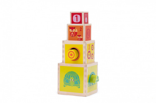 iWood Wooden Shape Sorter Cubes 12m+