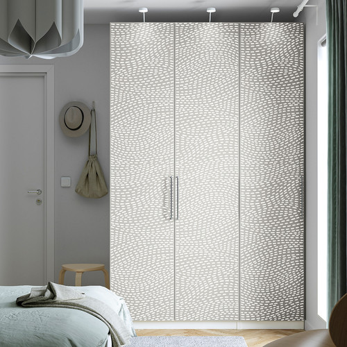 PAX / MISTUDDEN Wardrobe combination, white/grey patterned, 150x60x236 cm