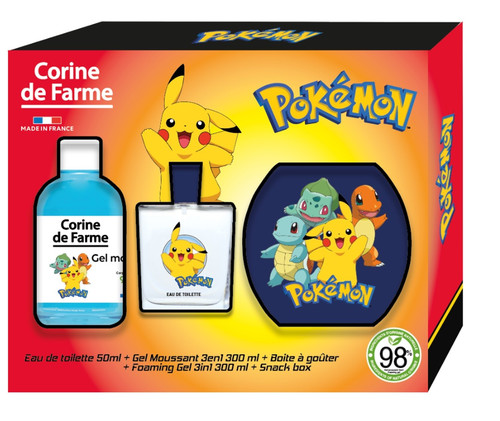 CORINE DE FARME Disney Gift Set Pokemon - Eau de Toilette, Foaming Gel & Snack Box