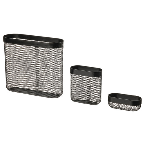 SKÅDIS Storage basket, set of 3, black