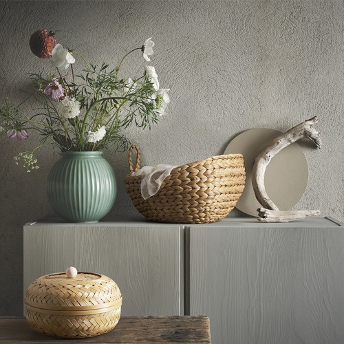 HÖKRUBBA Basket with lid, bamboo, 25 cm