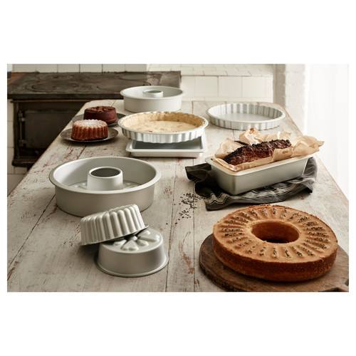 VARDAGEN Loose-base cake tin, silver-colour