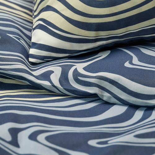 KLIPPNEJLIKA Duvet cover and 2 pillowcases, blue/multicolour, 200x200/50x60 cm