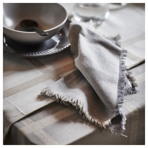 NISSÖGA Tablecloth, grey, 145x240 cm