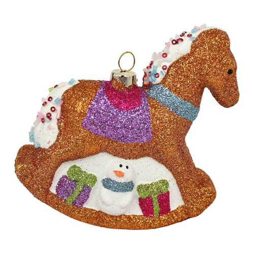 Christmas Hanging Decoration Rocking Horse 11cm, plastic