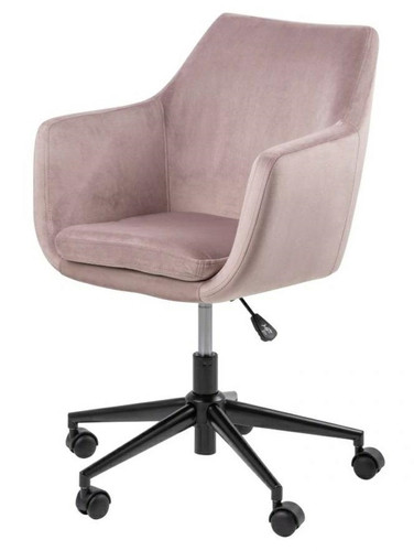 Swivel Desk Chair Nora, velvet, pink