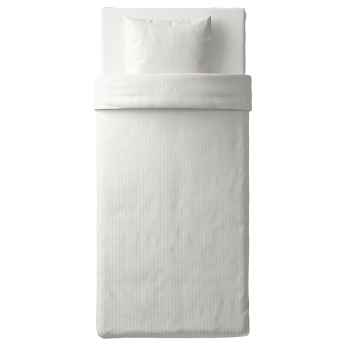 NATTJASMIN Quilt cover and pillowcase, white, 200x150 cm/50x60 cm