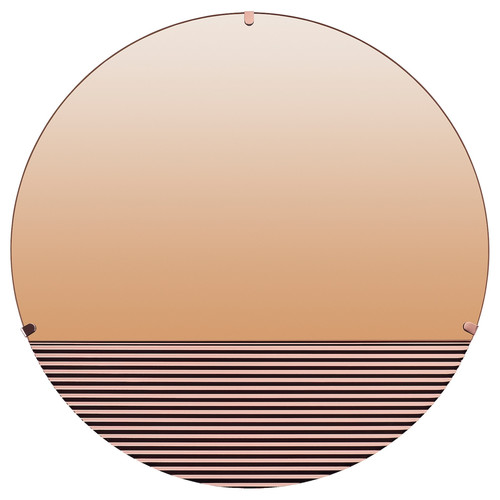 SKOGSGRÄNSEN Decorative mirror, copper-colour, 50 cm