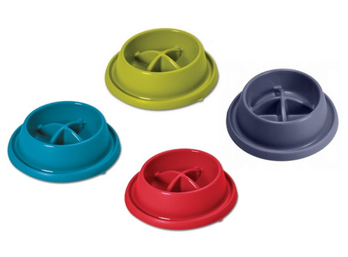 Dog Bowl Slow Food Size 1 - 21.5x5.5cm, assorted colours