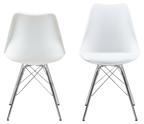 Chair Eris, 1pc, PP/faux leather, white/chrome