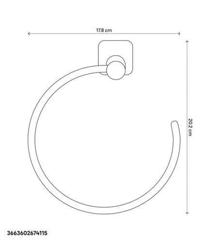 GoodHome Towel Ring Koros, chrome