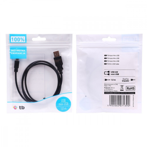 TB Cable USB - Mini USB 1m, black