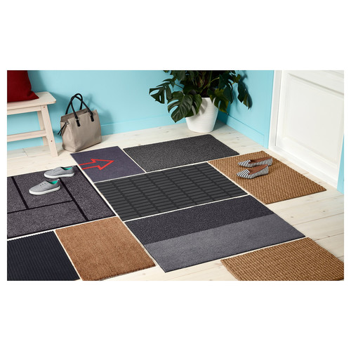 OPLEV Door mat, grey, 50x80 cm