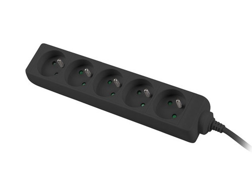 Lanberg Power Strip 5xFR, full CU, 1.5m, black