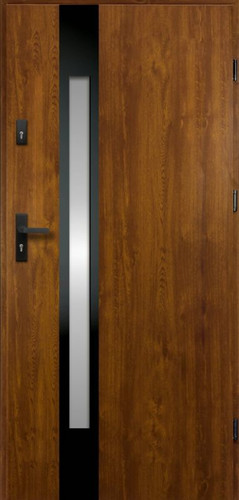 External Door O.K. Doors Temida Black P55 90, right, gold oak