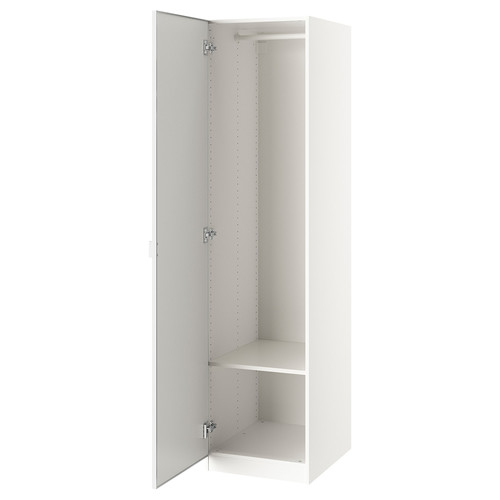 PAX / ÅHEIM Wardrobe combination, white/mirror glass, 50x60x201 cm