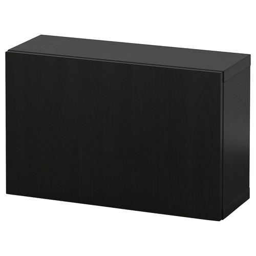 BESTÅ Wall-mounted cabinet combination, black-brown/Lappviken black-brown, 60x22x38 cm