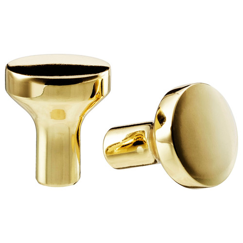 BAGGANÄS Knob, brass-colour, 21 mm, 2 pack