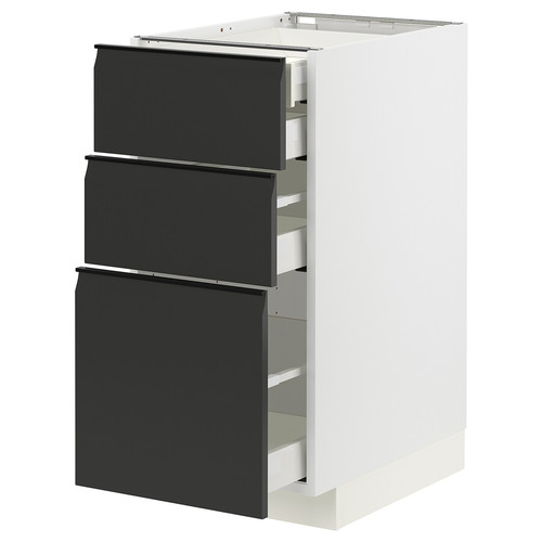 METOD / MAXIMERA Base cb 3 frnts/2 low/1 md/1 hi drw, white/Upplöv matt anthracite, 40x60 cm