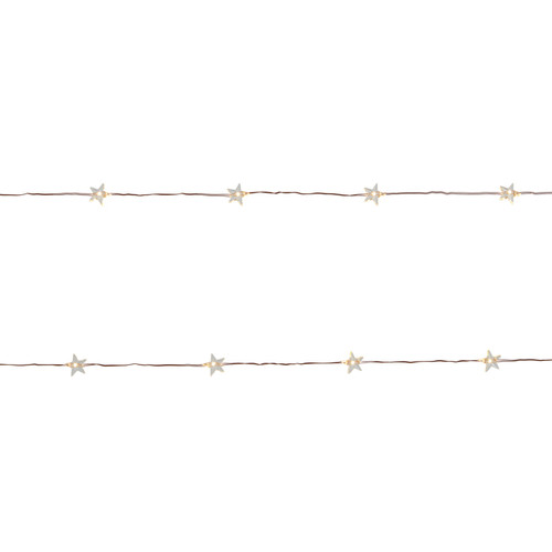 LED Lighting Chain 20 LED, star, indoor, copper, warm white