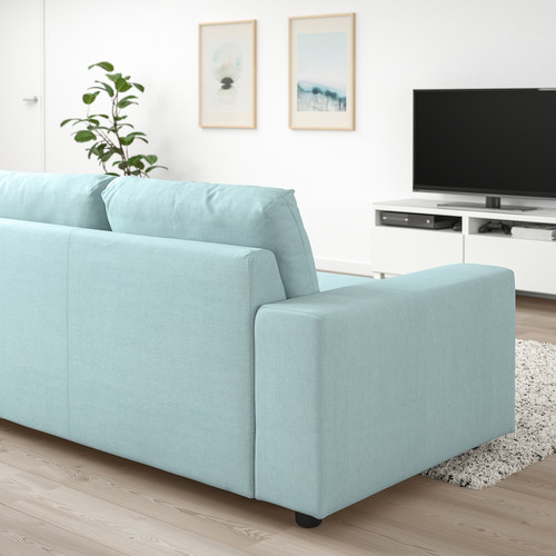 VIMLE 3-seat sofa, with wide armrests/Saxemara light blue