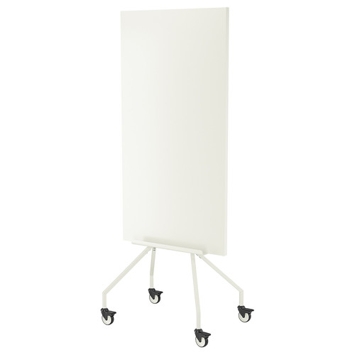 ELLOVEN Whiteboard/noticeboard with castors, white, 70x180 cm