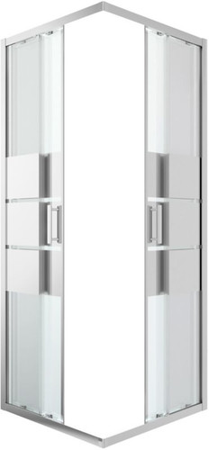 GoodHome Shower Enclosure Beloya 80x80x195cm, chrome/mirror glass