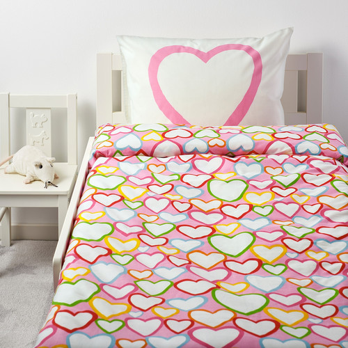 VITAMINER HJÄRTA Quilt cover and pillowcase, multicolor