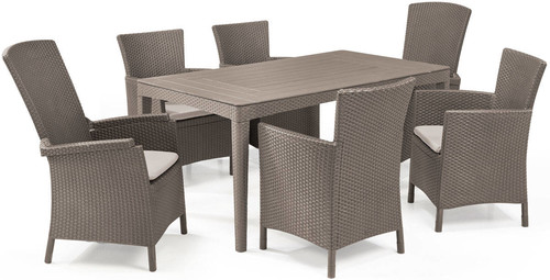 Outdoor Dining Table GIRONA 160 cm, cappuccino