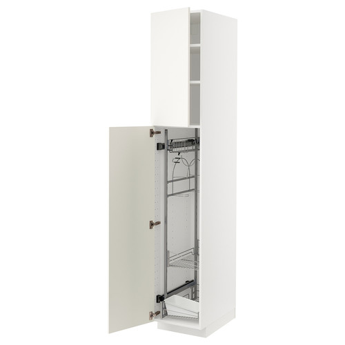 METOD High cabinet with cleaning interior, white/Veddinge white, 40x60x220 cm